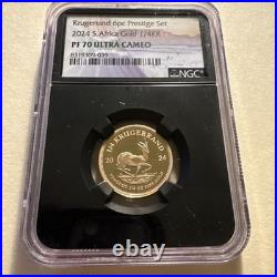 2024 South Africa Gold 1/4KR. Krugerrand 6pc Prestige Set. NGC PF70 ULTRA CAMEO