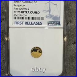 2025P Australia G$2 Kangaroo First Release PF 70 Ultra Cameo Highly Collectible