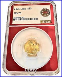 2025 1/10 oz American Gold Eagle NGC MS 70 EDC Red Core 2025 1/10 oz American Gold Eagle NGC MS 70 EDC Red Core