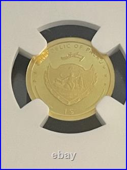 2025 1 Gram. 9999 Palau Gold 4 Four Leaf Clover Coin Gold LuckReal Clover NGC 70
