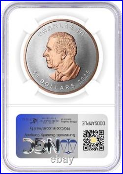 2025 $20 Canada 1oz Silver Maple Leaf Rose Gold Gilt UHR NGC PF70 UCAM FDOI