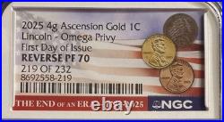 2025 4g Ascension Gold 1C Lincolin Omega Privy FDOI Reverse PF70 LTD 219 Of 232