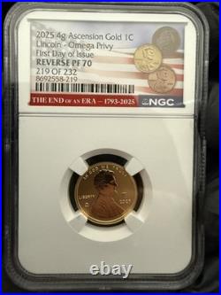 2025 4g Ascension Gold 1C Lincolin Omega Privy FDOI Reverse PF70 LTD 219 Of 232