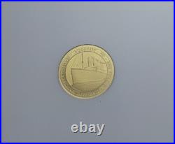 2025 Aldemey NGC PF69 40th Anniversary Titanic Coin ½G. 9999 Gold Coin