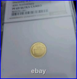 2025 Aldemey NGC PF69 40th Anniversary Titanic Coin ½G. 9999 Gold Coin