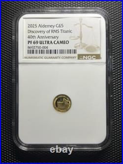 2025 Alderney £5 Gold Titanic 40th Anniversary NGC PF69 Ultra Cameo Proof Coin