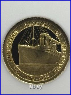 2025 Alderney £5 Gold Titanic 40th Anniversary NGC PF69 Ultra Cameo Proof Coin