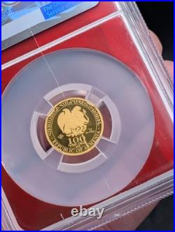 2025 Armenia 100 Dram 1 gram Gold Noah's Ark Coin EDC CASE HIT NGC MS70 FLAWLESS