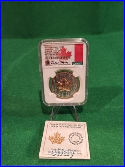 2025 CA Silver Maple Leaf UHRRP Pulsating Forest Rose-Gold Gilt PF70 FDOI Signed
