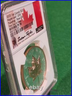 2025 CA Silver Maple Leaf UHRRP Pulsating Forest Rose-Gold Gilt PF70 FDOI Signed