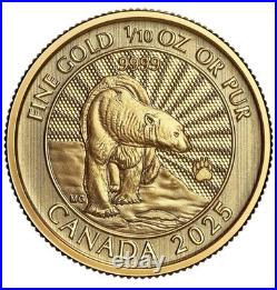 2025 Canada Majestic Polar Bear 1/10 oz Gold Coin NGC MS 70