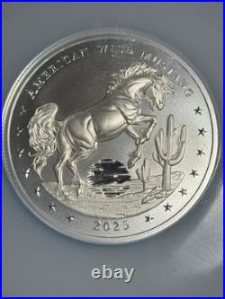2025 Free Spirit Series 5 OZ. Wild Mustang # 394 of 499 produced. Zaiken sig