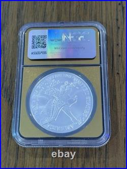 2025 NGC MS70 Silver Eagle Gold Core 1 of 2000 Early Releases Las Vegas