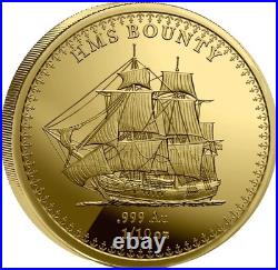 2025 Pitcairns HMS Bounty G50C/1/10oz SOLID GOLD- PF 69 ULTRA CAMEO