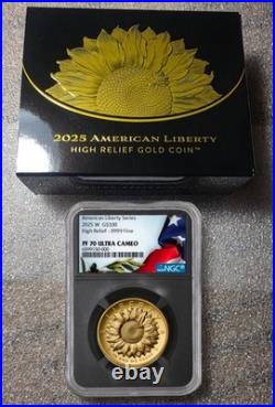 2025 W Gold American Liberty Eagle $100 NGC PF70 Ultra Cameo WithOGP Certificate