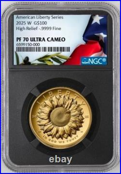 2025 W Gold American Liberty Eagle $100 NGC PF70 Ultra Cameo WithOGP Certificate