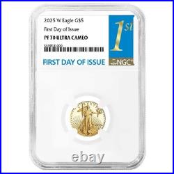 2025-W Proof $5 American Gold Eagle 1/10 oz NGC PF70UC FDI First Label