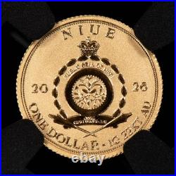 2026 $1 Niue 1 gram Gold Coin T-Rex Tyrannosaurus NGC Rev PF 70 G6382