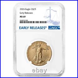 2026 $25 1/2-oz American Gold Eagle NGC MS69 ER Blue Label