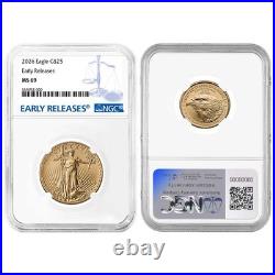 2026 $25 1/2-oz American Gold Eagle NGC MS69 ER Blue Label