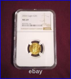 2026 $5 American Gold Eagle MS-69 NGC Certified (ER, 40th Anniversary) 1/10th oz