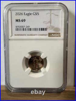 2026 $5 Gold Eagle NGC MS69 1/10 oz American Gold Eagle Bullion Coin