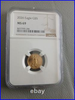 2026 Eagle G$5 MS69 NGC Certified Gold Coin