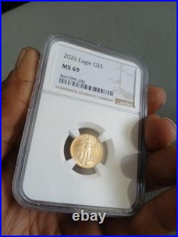 2026 Eagle G$5 MS69 NGC Certified Gold Coin