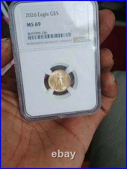 2026 Eagle G$5 MS69 NGC Certified Gold Coin