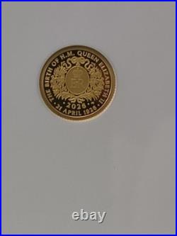 2026 Gold Alderney G£5 Q Elizabeth II 100th Anniv Of Birth NGC PF 69