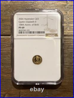 2026 Gold Ascension Coin Ngc Pf-69 Queen Elizabeth 100th Anv Birth 5 Pound