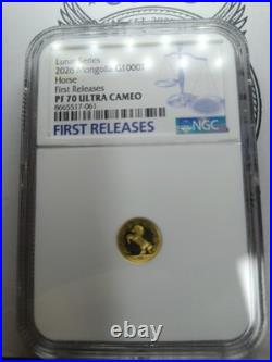 2026 MONGOLIA. 5 Gold 1000T Year Of The Horse PR70 Fdoi E5-101
