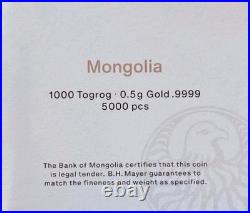 2026 Mongolia Gold 1000tog 0.5g Year of the Horse NGC PF70 First Release
