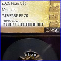 2026 Niue 1 Gram Gold Mermaid Sea Reverse Proof NGC PR70 22KT Gold
