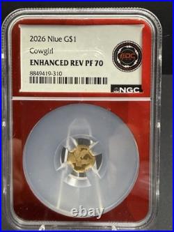 2026 Niue G$1 Cowgirl Enhanced REV PF 70.999 Gold