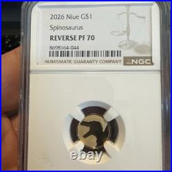 2026 Niue Gold $1 Spinosaurus NGC Reverse Proof 70 Traderbea Exclusive