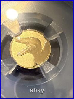 2026 Niue SPINOSAURUS Reverse Proof PF70 1g $1 Gold-Purple Core BERT label