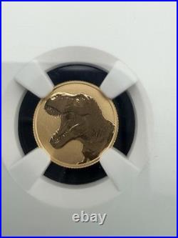 2026 Niue T-Rex 1 Gram 22k Gold Coin Reverse Proof NGC PF70 Dinosaur