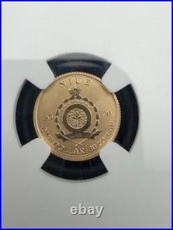 2026 Niue T-Rex 1 Gram 22k Gold Coin Reverse Proof NGC PF70 Dinosaur