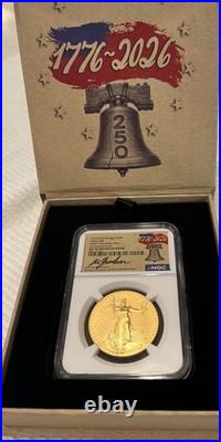 2026 W Gold Enhanced Eagle $50 Liberty Bell Privy NGC MS70 Enhanced AR