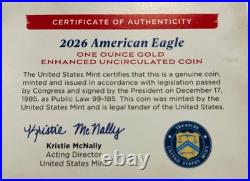 2026 W Gold Enhanced Eagle $50 Liberty Bell Privy NGC MS70 Enhanced AR
