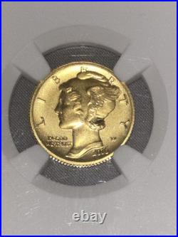 24KT GOLD 999. Fine 1/10 Oz 2016 W 10c Mercury Dime SP70 EARLY RELEASE NGC SLAB 24KT GOLD 999. Fine 1/10 Oz 2016 W 10c Mercury Dime SP70 EARLY RELEASE NGC SLAB