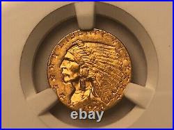 $2.50 Gold Indian Coin Dated 1928 NGC MS63 Grade