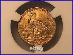 $2.50 Gold Indian Coin Dated 1928 NGC MS63 Grade