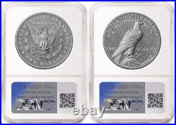 2 Coin Set 2026 Morgan Peace Diamond Field 250 Privy NGC MS70 FDOI Gold Presale