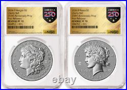 2 Coin Set 2026 Morgan and Peace Reverse Proof Privy NGC RP70 FR Gold