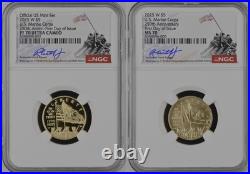 2x 2025-W UNC & Proof $5 U. S Marine Corps 250th Gold NGC MS70 & PF70 First Day% 2x 2025-W UNC & Proof $5 U. S Marine Corps 250th Gold NGC MS70 & PF70 First Day%
