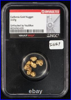 3.07 grams California Gold Nugget AGW Vaultbox NGC Genuine SKU-G6167