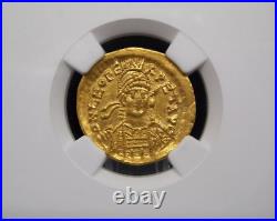 457-474 Av Gold Solidus Eastern Roman Empire Leo I Ngc Xf Military Bust/cross