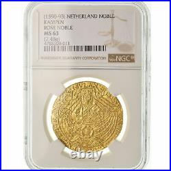#489363 Coin, Netherlands, Noble d'or, Campen, NGC, MS63, Gold, graded